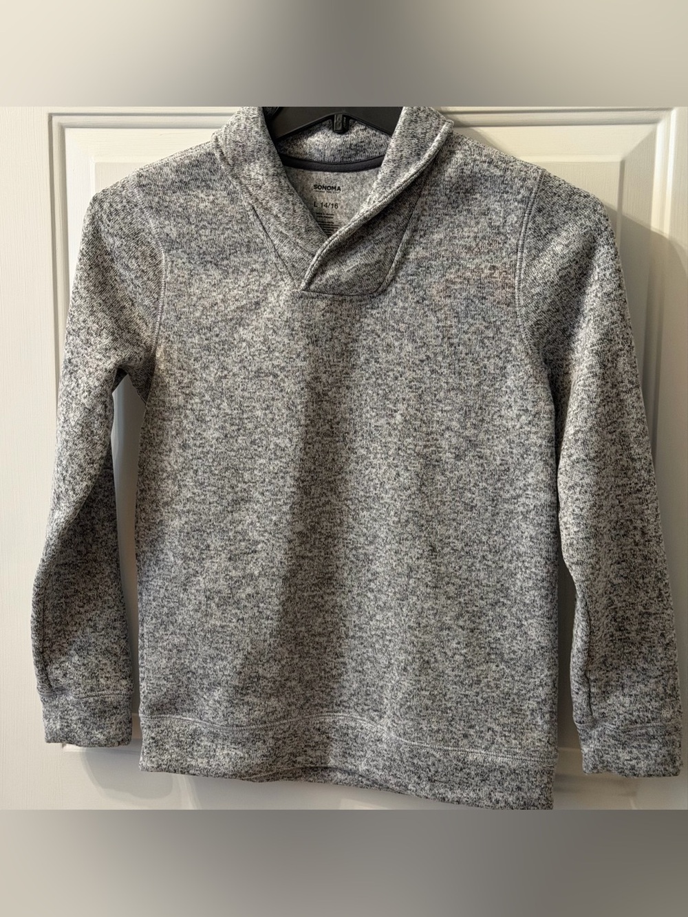 Boys Gray Shawl Collar Sweater - Unbranded